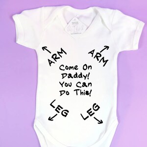 Come on daddy you can do this new dad baby grow vest onsie image 2