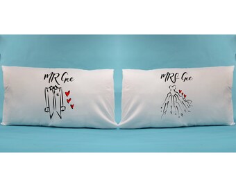 Couples pillow cases | Etsy Couples Novelty Pillow Case Your