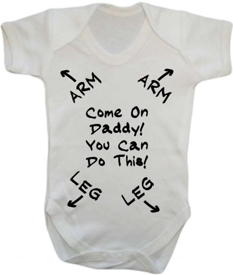 Come on daddy you can do this new dad baby grow vest onsie image 3