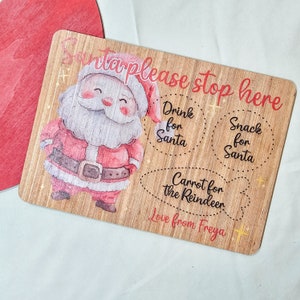 Christmas Eve Board | Christmas Santa Plate | Santa stop here board | Personalised Christmas Plate | Father Christmas Place Mat