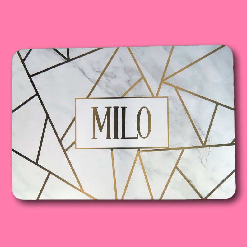 Marble Effect Print Pet Mat Personalised Dog Food Mat Etsy Australia