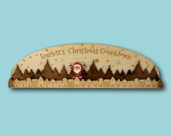 Wooden Advent Calendar Christmas Countdown Reusable - Etsy