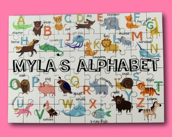 Children's Personalised alphabet Jigsaw Puzzle alphabet gift Unique Birthday Gift Childs Christmas Present Custom