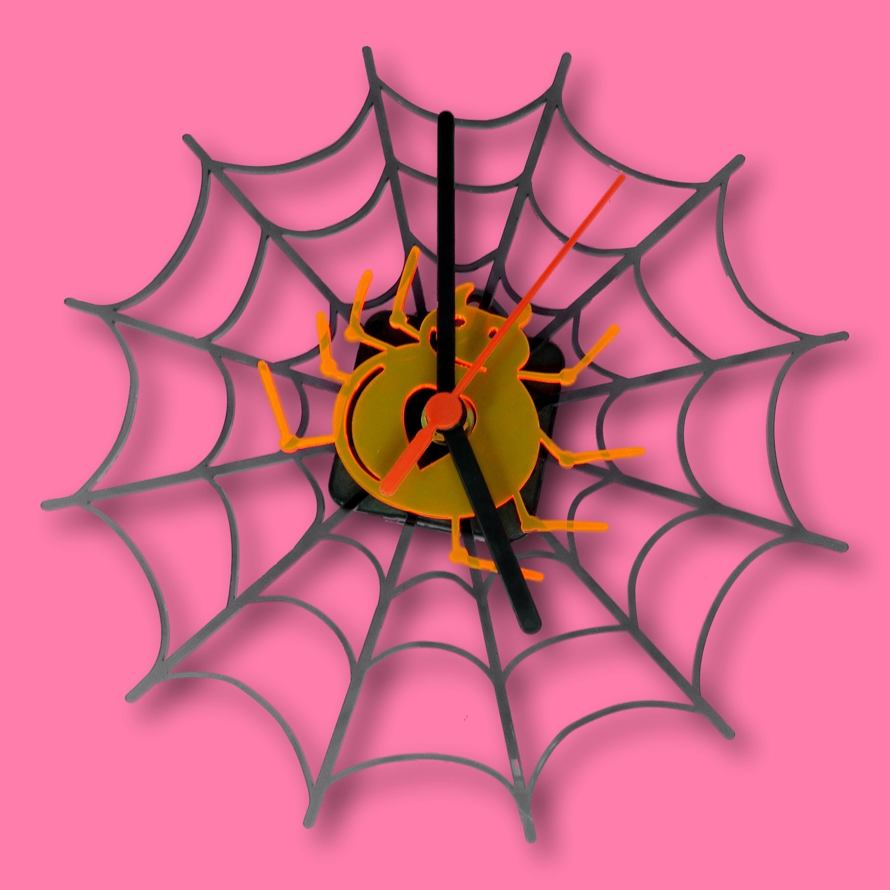 Spider Clock acrylic clock spider wall clock Kids Design Etsy