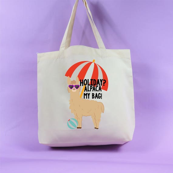 Urlaub Alpaka Alpaca Canvas Tasche Lustige Tragetaschen Etsy