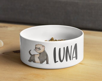 Personalised Pet Bowl | Small Ferret bowl | New ferret present | ferret bowl | pet bowl animal bowl | Ceramic pet bowl | Pet Accessories