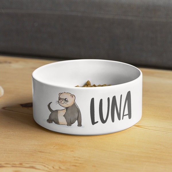 Personalised Pet Bowl | Small Ferret bowl | New ferret present | ferret bowl | pet bowl animal bowl | Ceramic pet bowl | Pet Accessories