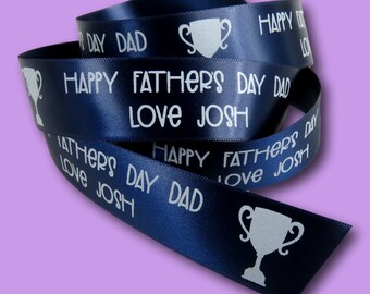 Personalisiertes 25mm Vatertagsband | Papa Band | Bedrucktes Webband | Geburtstag Geschenkverpackung | Best dad Webband | Grandad Webband