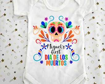 Personalised Dia De Los Muertos vest | My 1st Dia De Los Muertos | Day of the dead vest | babies first outfit | first Dia De Muertos