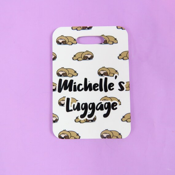 sloth luggage tag