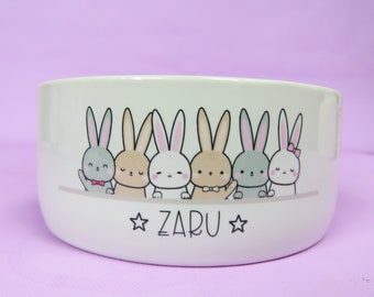 Personalised Rabbit Bowl | Rabbit Christmas Gift | New rabbit present | bunny bowl | pet bowl small animal bowl | Pet Accessories