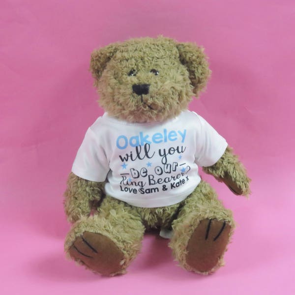 Wedding Gift Will you be our ring bearer teddy present teddy bear Soft Toy Be our pageboy bridesmaid flowergirl best man