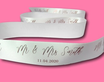 Personalised Wedding Ribbon | Wedding Ribbon | Printed Ribbon | Anniversary Gift Wrap | Wedding Favours | cake ribbon | Party Ribbon |