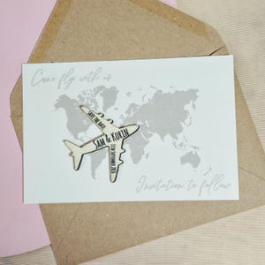 Wooden plane Save The Date Magnets | Beach Wedding | Save The Dates | Wedding Invitation | abroad wedding | Destination wedding | Aeroplane