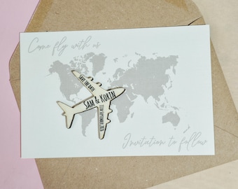 Wooden plane Save The Date Magnets | Beach Wedding | Save The Dates | Wedding Invitation | abroad wedding | Destination wedding | Aeroplane