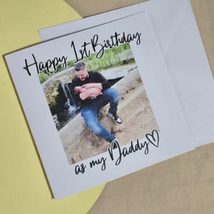 1e verjaardag als mijn vader | Fotokaart papa | Wenskaart beste papa ooit | Gepersonaliseerde verjaardagskaart Gepersonaliseerde verjaardagskaart met foto Papa