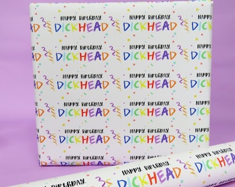 Birthday Personalised Wrap | D*ckhead Wrapping paper | Gift Wrap |  funny Wrap | Funny birthday Wrap | birthday d*ck head personalised wrap