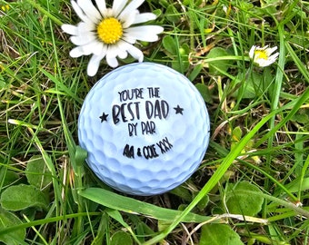Father's day golf ball | personalised golf ball | best dad by par ball | golf joke gift | golf gift | golf ball present | golfer gift |