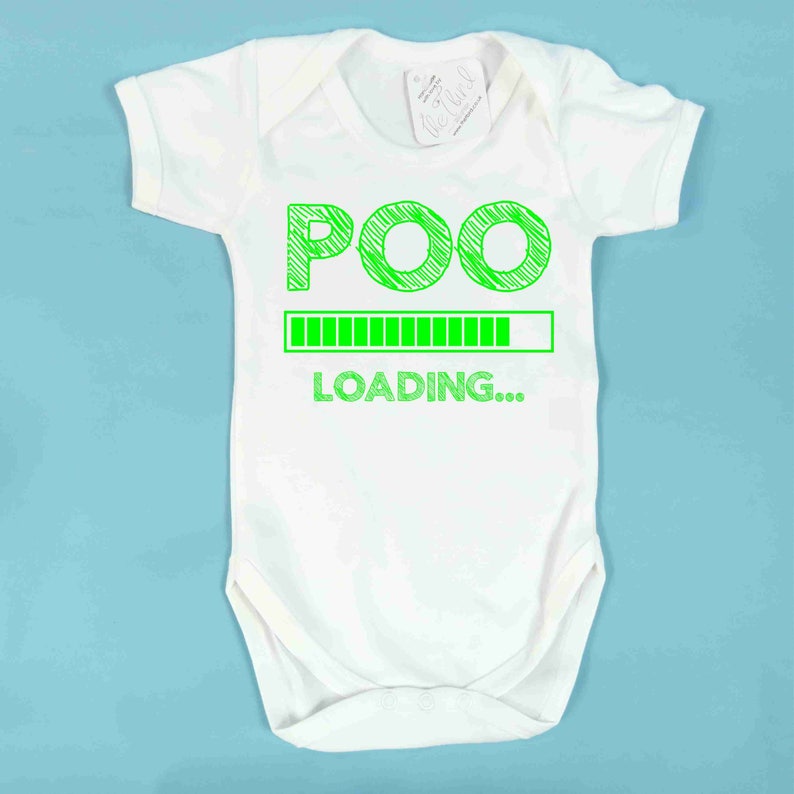 Poo Loading Babyvest Baby Shower Poop Gift Newborn Baby Present Cute Cry Nappy Joke Present Humour Baby vest Funny baby present