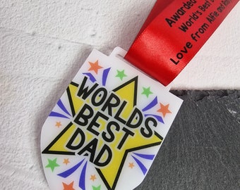 World's best dad medal | personalised medal | fathers day gift | worlds best dad dad gift gift for dad personalised medal first fathers day