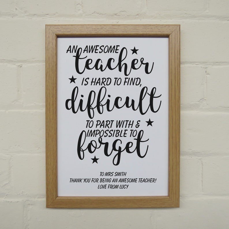 Awesome Teacher Print End of term gift Best teacher Etsy
