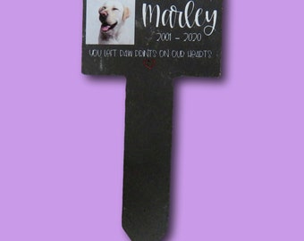 Personalised Stake Natural Slate Pet | Memorial Grave | Pet Photo | Pet Memorial | Marker Plaque | pet loss gifts | grave marker