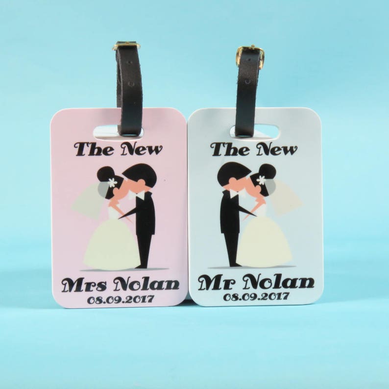 personalised mr and mrs luggage tags