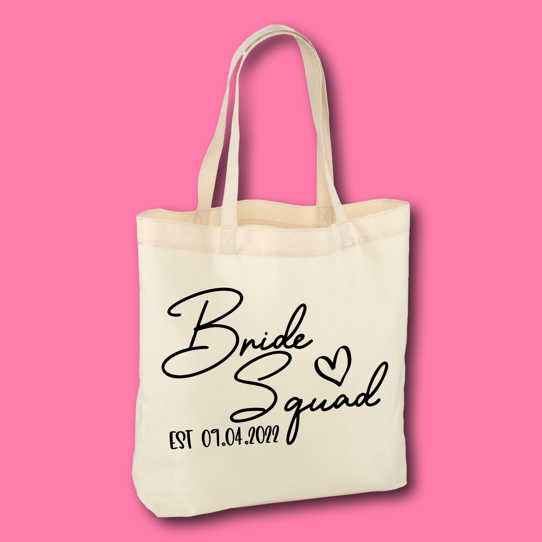 Pink Team Bride Canvas Tote Bag