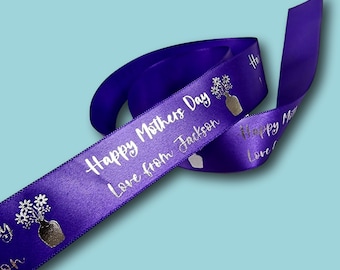 Personalisiertes 25mm Muttertagsband | Mum Webband | Bedrucktes Webband | Geburtstag Geschenkverpackung | Beste Mama Webband | Oma Webband