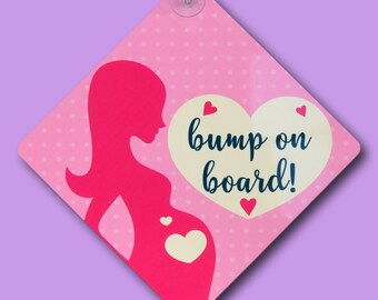 Bump On Board On Board Personalised Car Sign New Baby/Maternity Gift/Present Bump On Board On Board Personalised Car Sign New Baby/Maternity Gift/Present