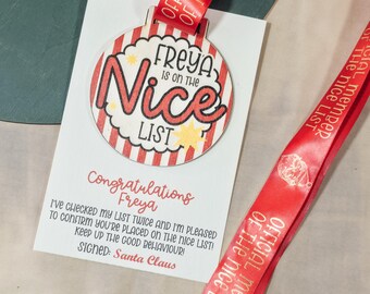 Medalha da Lista Bonita | Presente do Papai Noel | Enchimento de Caixa de Véspera de Natal | Prêmio da Lista Bonita | Lembrança de Natal | Presente de Natal Fofo | Prêmio Oficial do Papai Noel