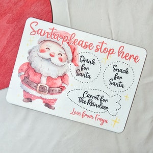 Snacks for Santa | Christmas Eve Board | Christmas Santa Plate | Santa stop here board | Personalised Christmas Plate | Father Christmas