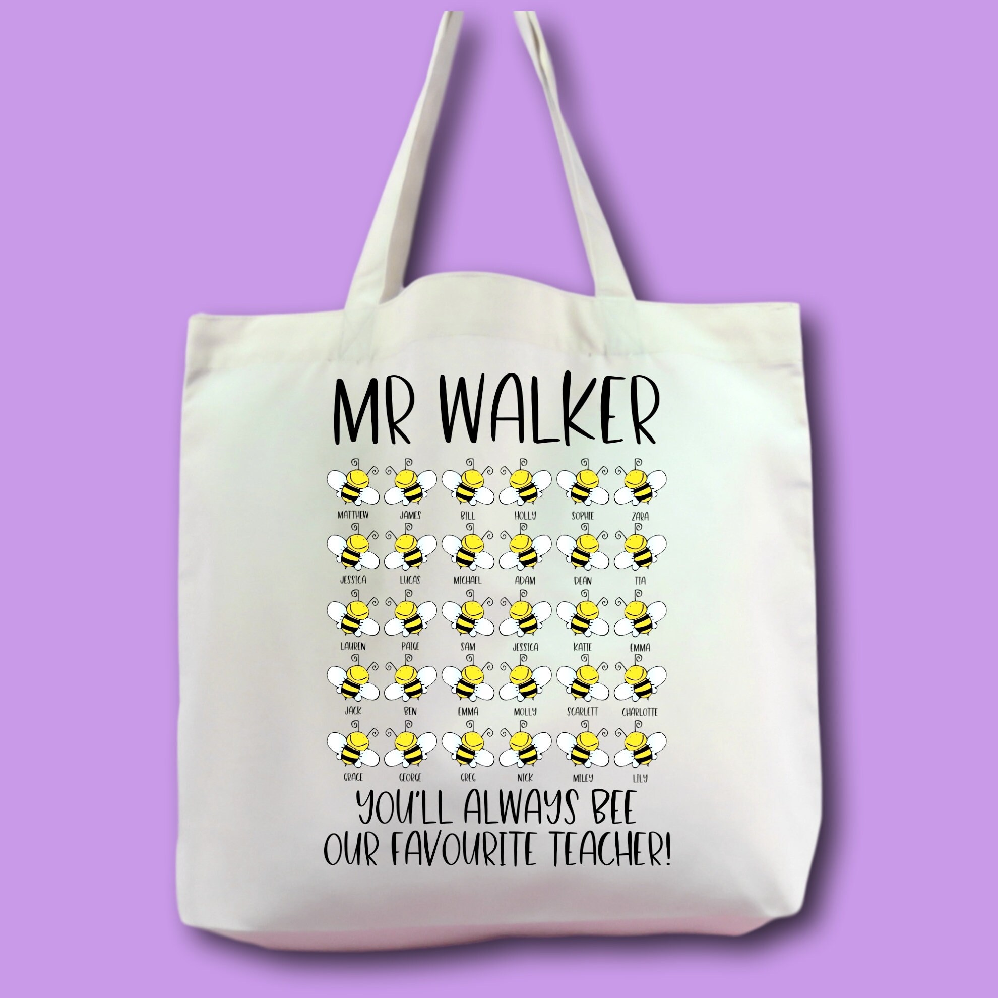 Teacher Tote Bag Class Name Tote Bag 