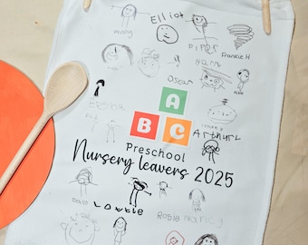 School leaver tea towel | school drawing towel | drawing towel | nursery leaver gift | Nursery Christmas Gift | School Christmas Present