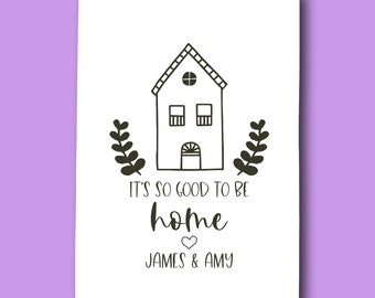 New House tea towel | Personalised First house Towel | It's good to be home towel | cotton present home owner gift tea towel kitchen gift