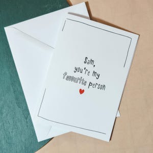 Sei la mia persona preferita / Biglietto di anniversario / Biglietto di auguri personalizzato / Biglietto per il giorno delle nozze / Biglietto di anniversario per lei