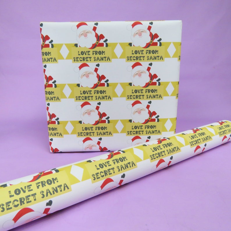 Secret Santa Gift Wrap Santa Wrapping Paper Christmas Wrap Etsy