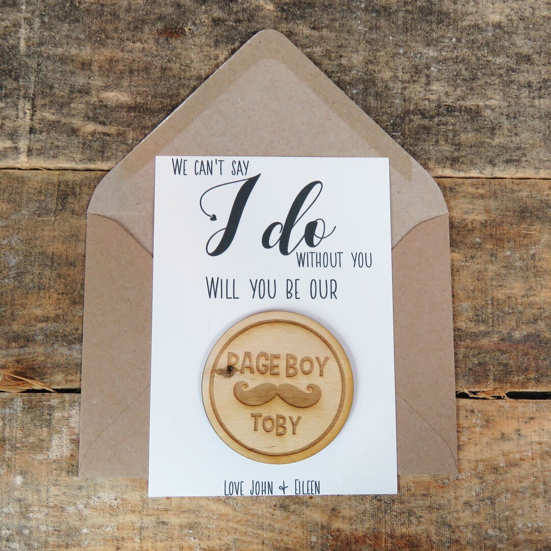 Page Boy Proposal Be Our Page Boy Wooden Badge Page Boy Gift Wedding Gift Pageboy Wedding Idea