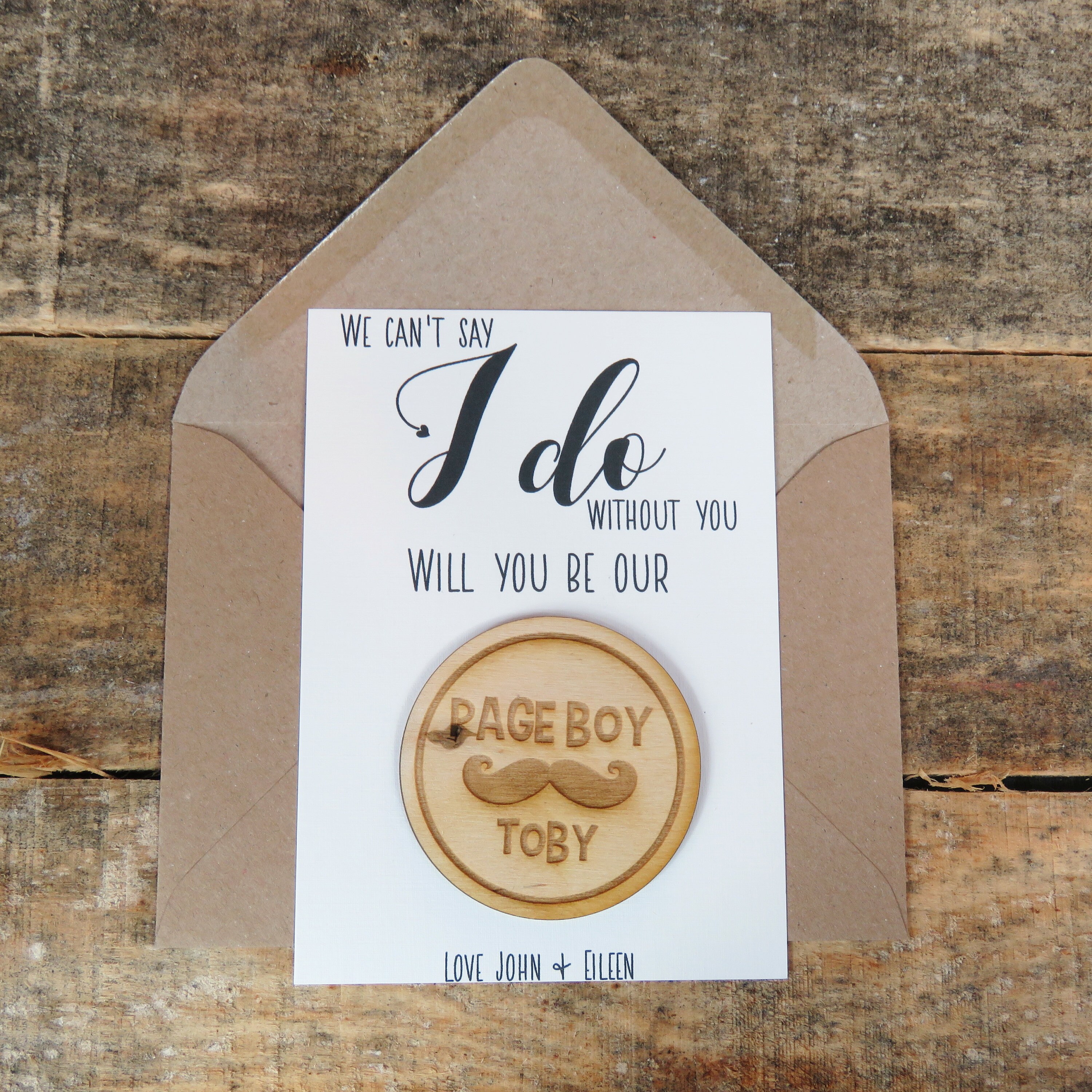Page Boy Proposal Be Our Page Boy Wooden Badge Page Boy Etsy