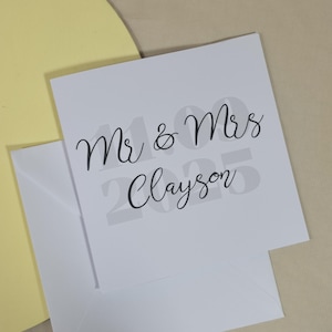Personalised Wedding Card | Wedding Date Card | Wedding Day Gift | Wedding Keepsake Just Married Card Congratulations Card Anniversary Card