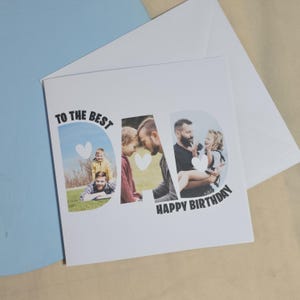 Tarjeta de cumpleaños para papá / Tarjeta con foto para papá / Tarjeta de felicitación del mejor papá del mundo / Tarjeta de cumpleaños personalizada / Tarjeta de cumpleaños con foto personalizada para papá