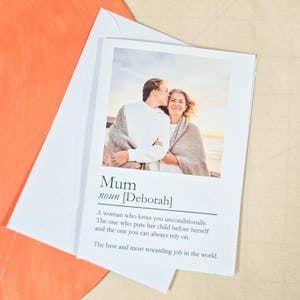Cartão de definição de mãe | Cartão de dia das mães | Cartão personalizado | Cartão de 1º dia das mães | Cartão de aniversário para a mãe | Cartão de felicitações para ela