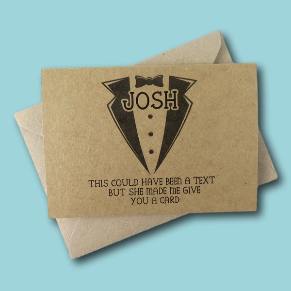 Personalised Best Man card | Be my best man | Greetings card for wedding | Wedding proposal idea | Usher ring Bearer