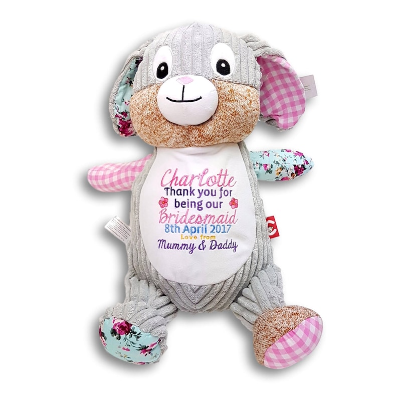 Bridesmaid new baby girl gift Cubby Teddy Bear Cubbies gift Personalised Bunny Rabbit