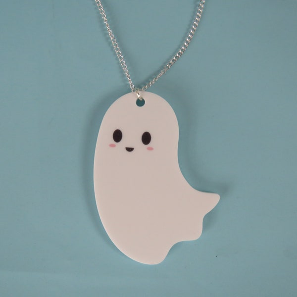 Ghost Halloween Ketting | Acryl spooky ketting | Ghoul Sieraden | Halloween Gift | Spooky Gift | Spook hanger