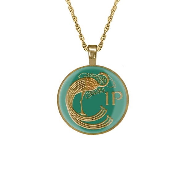 Irish Woodcock Pendant, Gold Plated & Hand Enamelled, Irish Jewellery, Bird Necklace.