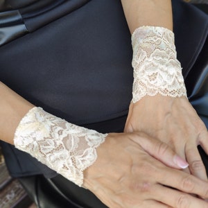 Lace Wrist Cuffs , Short tattoo cover, soft elastic lace,  wrist cover up