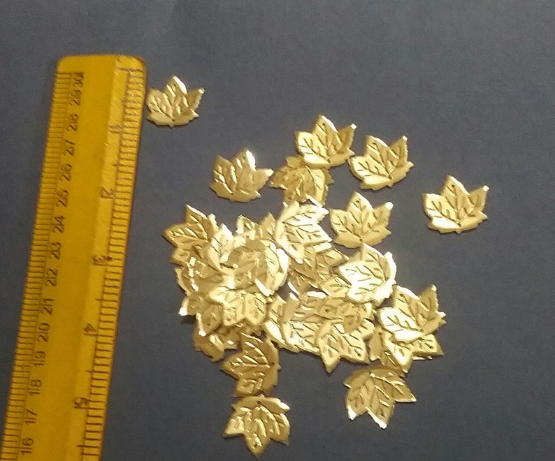 Maple Leaf Gold Color Sequin 50 nos