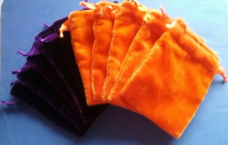 herbs 40 3 x 4 Purple and Orange Velvet bags favor bags wedding packaging beads