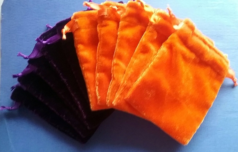 herbs 40 3 x 4 Purple and Orange Velvet bags favor bags wedding packaging beads